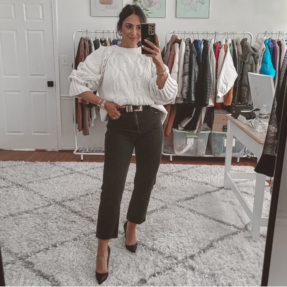 🔥FINAL SALE🔥 Club Monaco off white chunky cable knit sweater